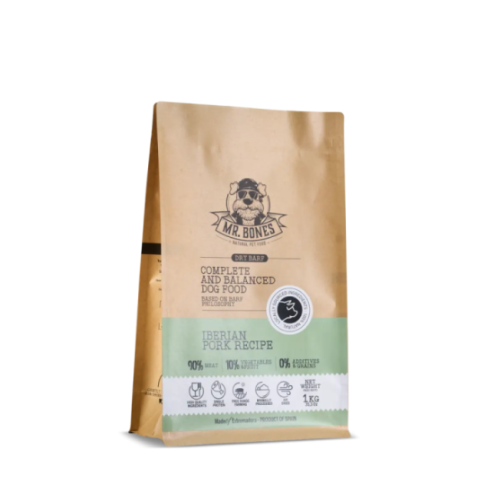BARF sec Porc ibérique - Nourriture naturelle sans céréales pour chiens