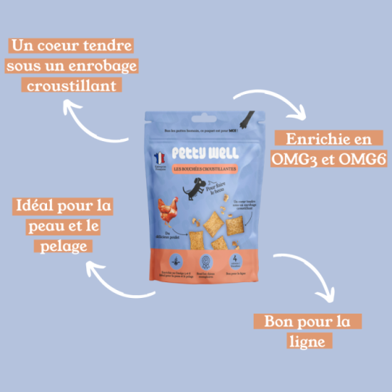 Friandises Chien - Poulet & Romarin - Coussins Fourrés
