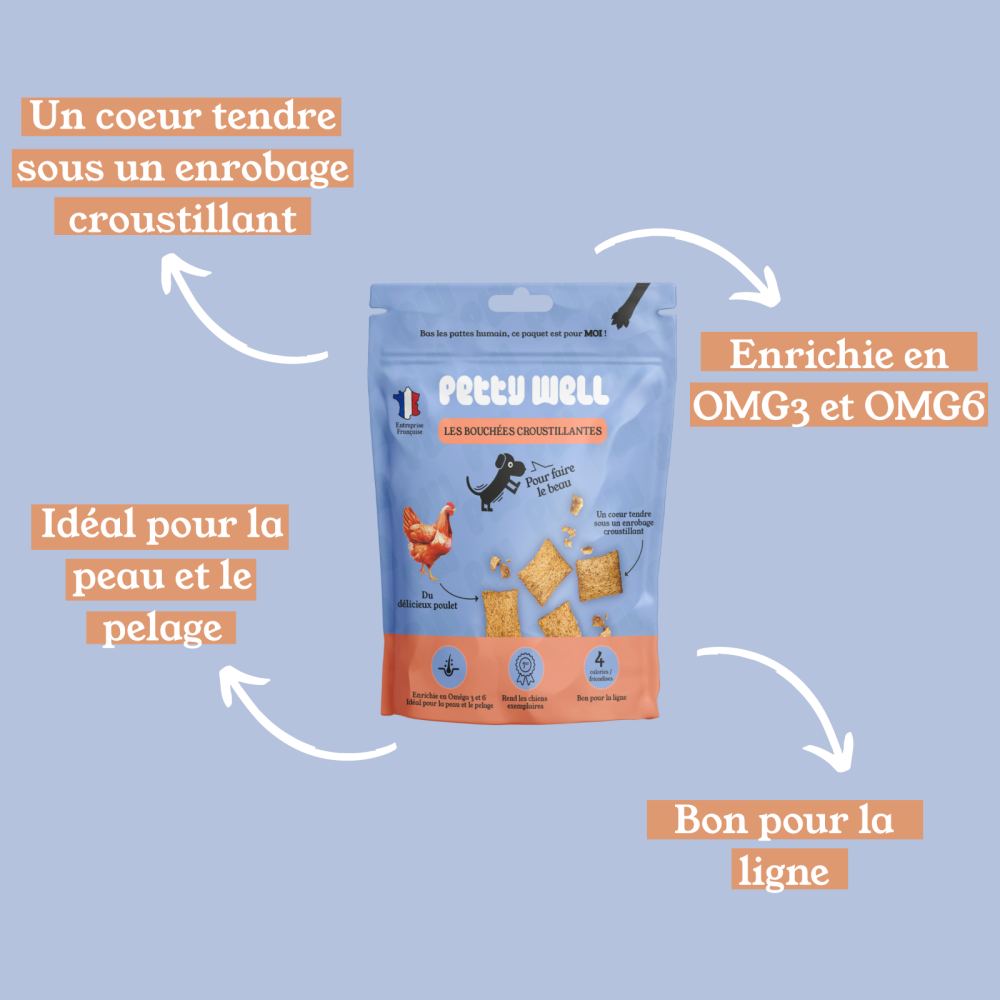 Friandises Chien - Poulet & Romarin - Coussins Fourrés