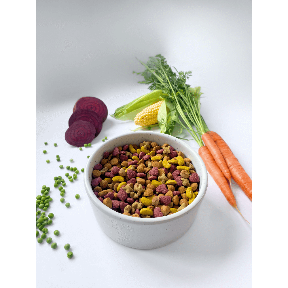 Croquettes végétariennes Chien - Betterave, Carotte, Pois, Curcuma & Maïs